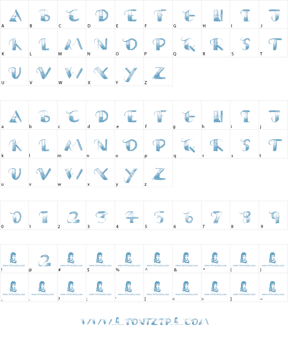 Broken Promise Font Character